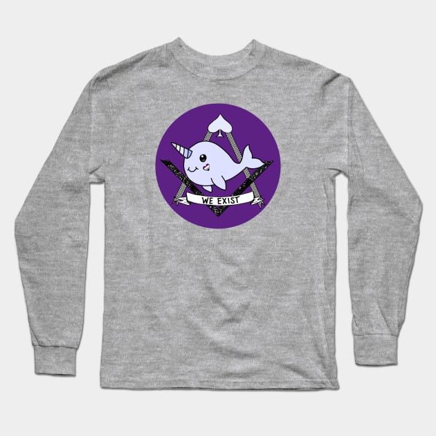 Asexual Narwhal Pride Long Sleeve T-Shirt by Salty Said Sweetly